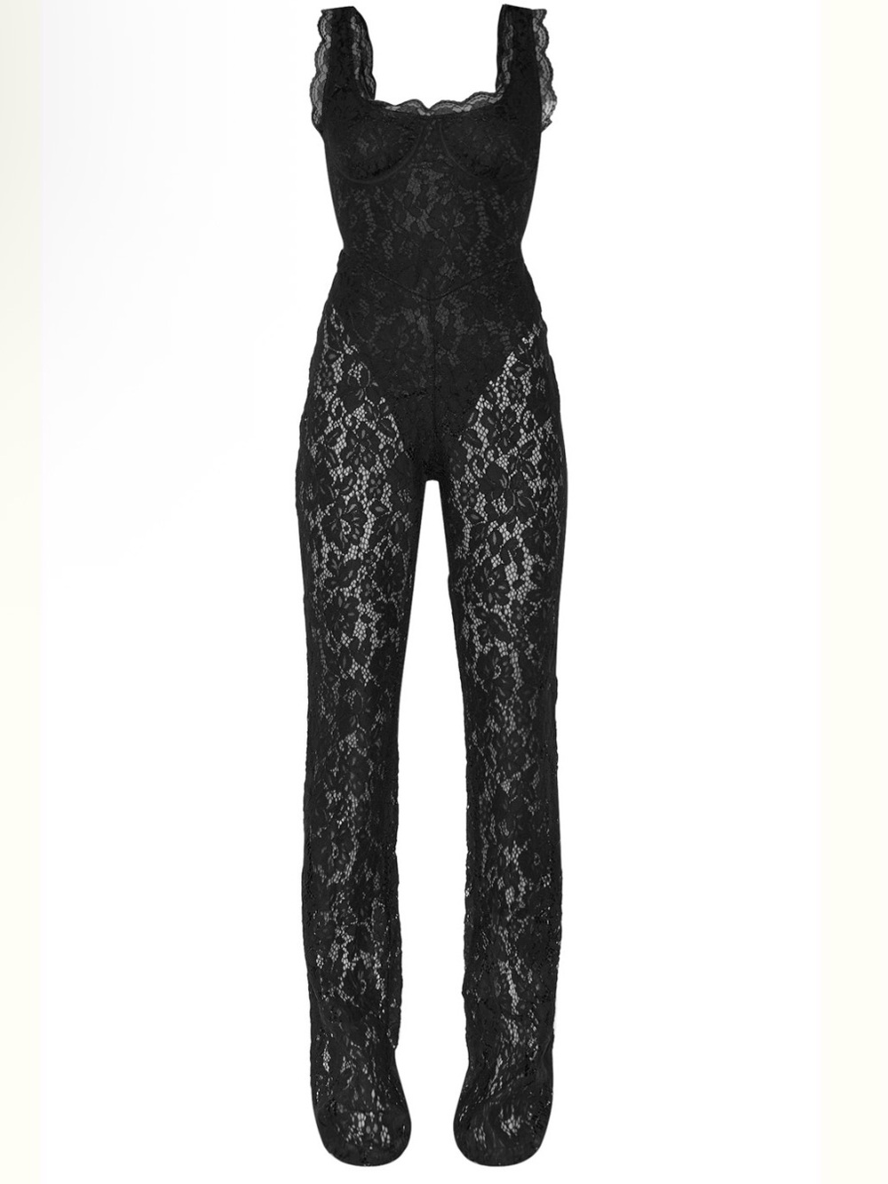 Pretty Little Thing NWT Lace Jumpsuit with Built in Bodysuit